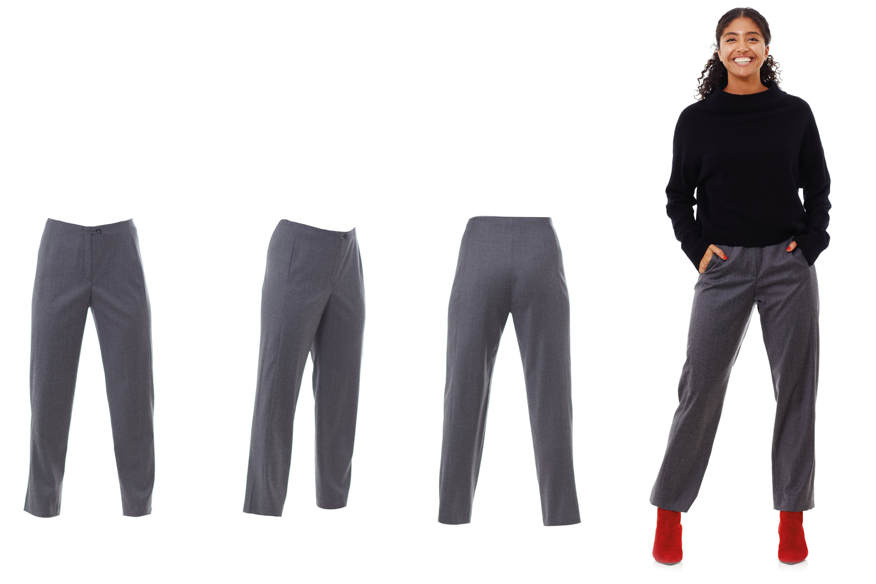 Mona Flanell grau